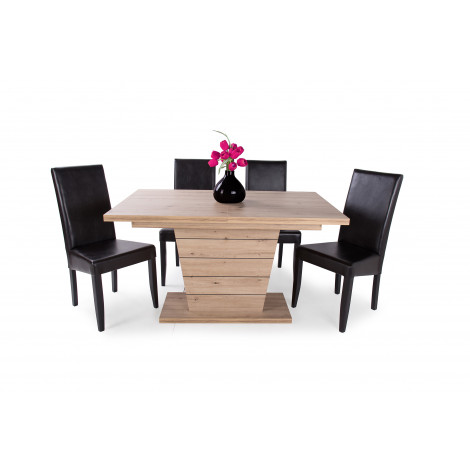 Berta étkező Flóra asztallal (4 személyes) sonoma-világos zsákszövetes